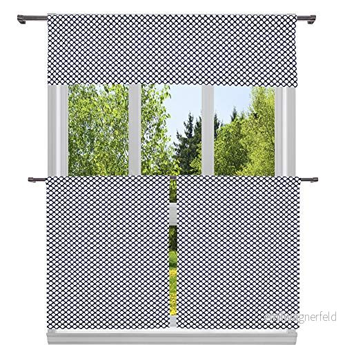 Anka flod textil tryck köksgardin & djuruppsättning, marinblå, 58 x 15 300871368330