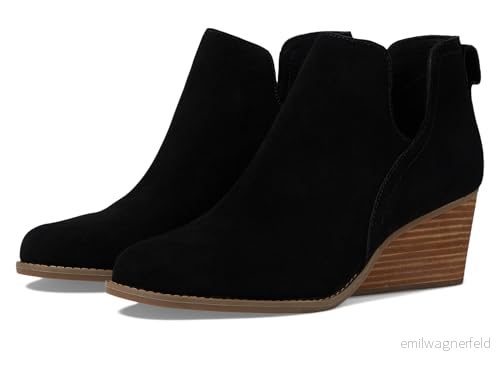TOMS Gwen ankelstövel för kvinnor, Black Suede, 10 UK, Svart mocka, 43.5 EU 195703551345