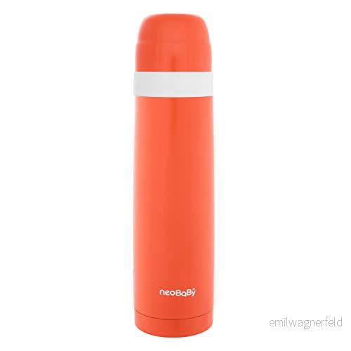 Termisk behållare i rostfritt stål för vätskor, 500 ml, med läckagesäkert system, bärbar på resor, måltider ute, diskmaskinssäker, 0 månader, orange 8058664089703
