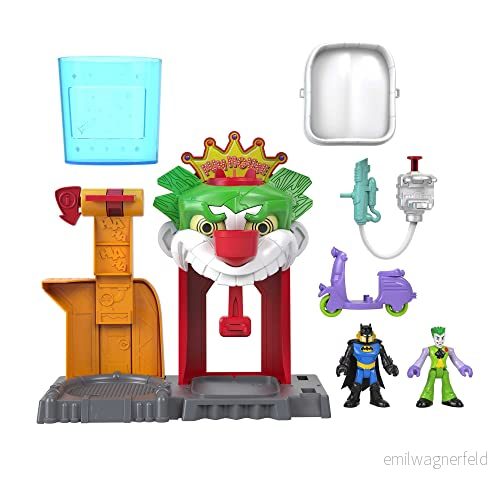 Imaginext DC Super Friends Batman-leksak, The Joker Funhouse-lekset, Color Changers med två figurer och tillbehör för barn från 3 år, HMX55 194735134762