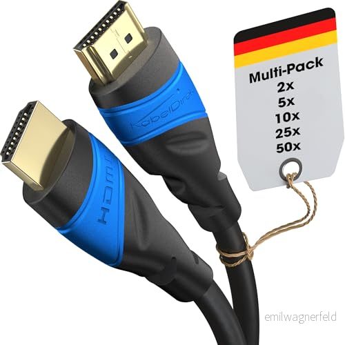 KabelDirekt 4K & 8K HDMI Kabel 2x 1m Finns i 0,15 22,5m För varje anslutning (4K@120Hz 8K@60Hz, 2.0, High Speed med Ethernet, TV, Blu ray, PS5, Xbox Series, Switch svart) 4262421061718