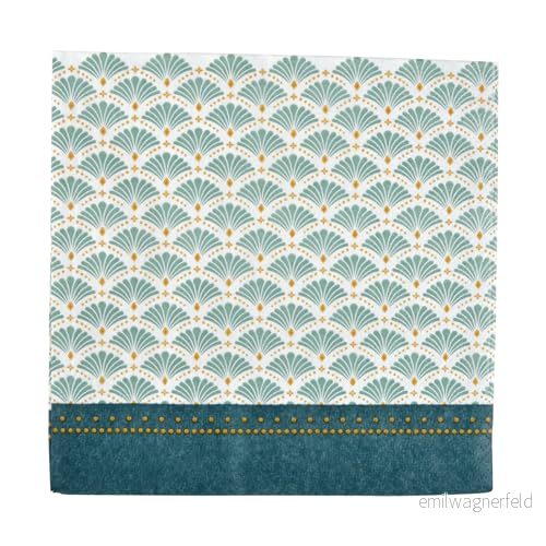 Homéa, Set med 20 pappersservetter 33 x cm blommig damast 3574380628361