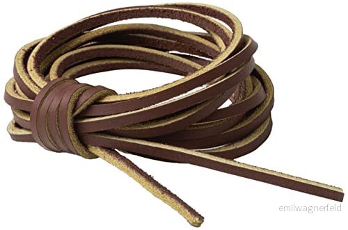 IPEA Square äkta lädersnodd för tillbehör, Hantverk, Skor, Mode Premium Läder Made in Italy 3m Längd Snörning 3 mm Skärbar Snodd Choco Färg 8059692500710