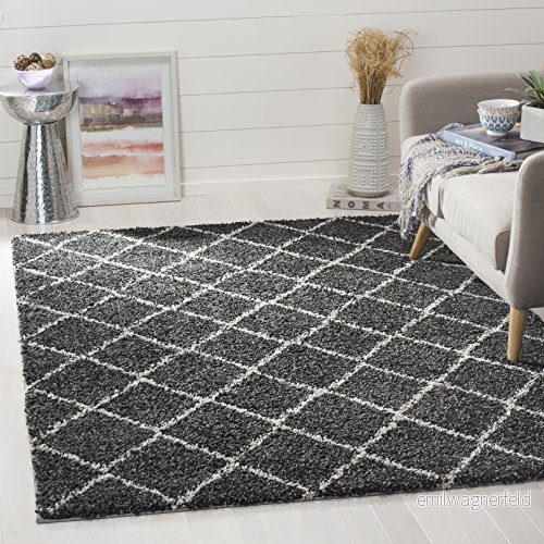 Safavieh områdesmatta, polypropylen, antracit/beige, 90 x 150 cm 889048251496