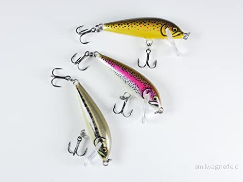 Rapala Kit med 3 konstanta öringdrag CD05 Balsakonstruktion Flödande sötvattensfiske simdjup 0,91,8 m storlek 5 cm/5 g tillverkad i Estland öringfärg 22677316659