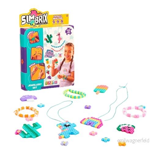 Simbrix Connect & Wow smyckesset, byggsats utan strykjärn, vatten eller lim, leksaker för åldrarna 5 år, Bizak (64008000) 8432752046210
