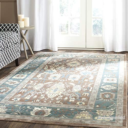 Safavieh Bradford områdesmatta, vävd polyestermatta i choklad/alpin, 160 x 230 cm 889048046351
