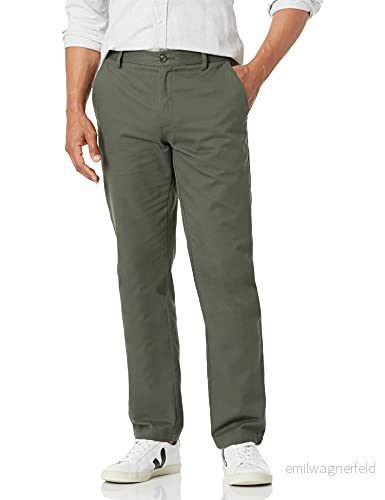 Amazon Essentials herr rak passform skrynkelfri platt framsida chinos byxa, oliv, 33 B x 32 L 191770922613