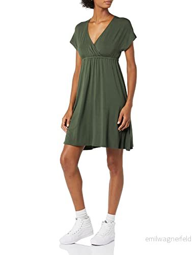 Amazon Essentials Surplice klänning för kvinnor (finns i plusstorlek), mörk oliv, Large 196433143497