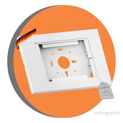 PureMounts ® surfplattehållare med låsbart stålhölje för iPad 5/6/7/8/9/ Air 9.7 /10.5 /10.9 /iPad /11 och Samsung Tab A 10.1 (2019) /Tab A7/S6 Lite 10.4, vit 4251364738719