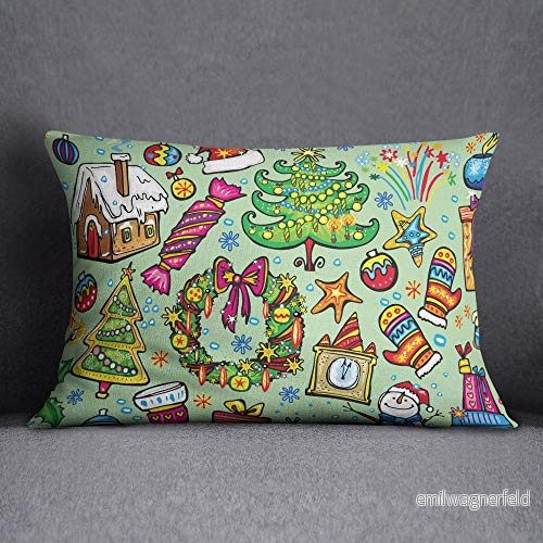 Questo Casa Julörngott örngott dekoration, mjuk bekväm, för hem bilar kontor soffa vardagsrum sovrum dekor, 35 x 50 cm designad och tillverkad i Turkiet 6098431384329