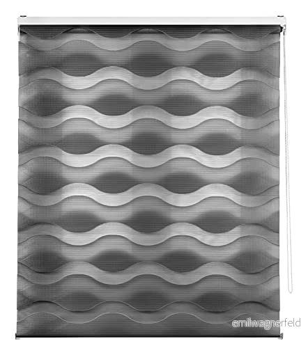 INTERBLIND Elegant natt och dag rullgardin storlek 100 x 180 tygstorlek 97 175 enkel installation antracit 8434363578166