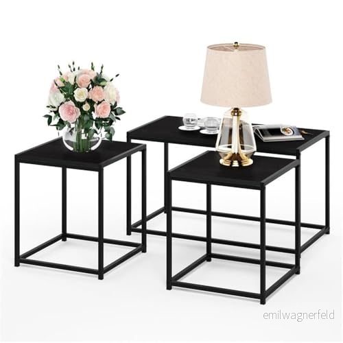 Furinno Camnus modernt vardagsrum bordsset med ett soffbord och två sidobord, Americano, 40,01 x 76,2 44,45 cm 810006772807