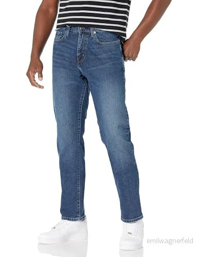 Amazon Essentials Men's Jeans atletisk passform, Tvättad mellan, 35W / 30L 191770612460