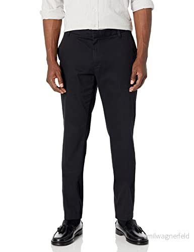 Amazon Essentials Herr Slim Fit Skrynkelbeständig platt framsida, stretch Chino byxa, svart, 30 B x 32 L 196433817756