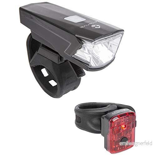M WAVE batterilampset, Atlas K 15 USB, USB batteri, 70 lumen/30 Lux+ bakljus, 1 röd LED 887539027599