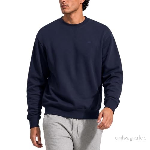Iron Mountain Återvunnet garn för män miljövänligt anti noppor flexibel bekväm rund hals sweatshirt mjuk fleece toppjacka, marinblå, liten 5050217335261