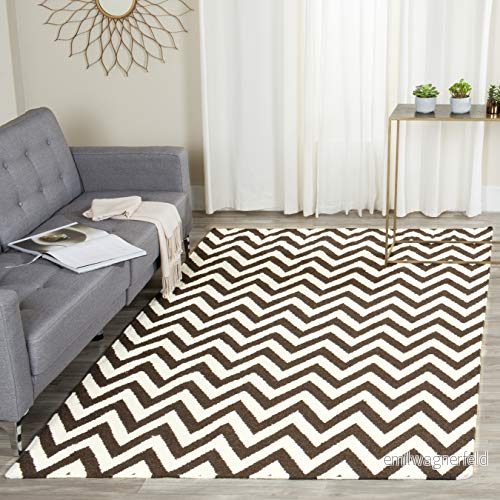 Safavieh "Nelli" platt väv Dhurrie 121 X 182 cm Brown/Ivory 683726037316