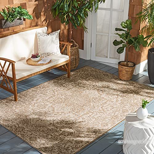 Safavieh Nina multifunktionell inomhus/utomhatta, vävd polypropylenmatta i grädde/beige, 160 x 230 cm 889048610224