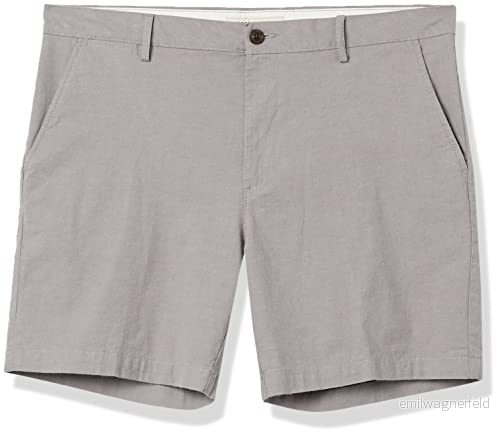 Amazon Essentials lätta och bekväma smala fit oxford-stretchshorts, 18 cm, ljusgrå, 42 W 191770347782