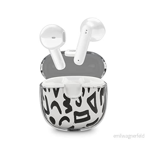 Music Sound Drip Bluetooth kapselhörlurar genomskinligt fodral med modedesign 19H autonomi kontroller i hörlurarna fantasy symboler 8018080458064