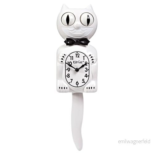 Kit Cat Klock Gentlemen begränsad utgåva (vit), originalstorlek 15,5 tum 90132022124