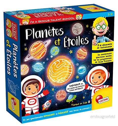 Lisciani "I'm a Genius Talent School" planeter och stjärnor pedagogiskt spel rolig frågesport upptäck astronomi för barn från 5 till 10 år 8008324094783
