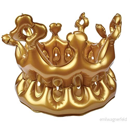Legami Uppblåsbar krona kung, guldfärg, vuxen storlek, Ø 22 cm, CRO0001 8051122265183