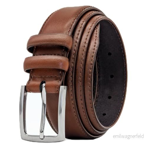 Ashford Ridge Läderbälte för herrar, 33 mm brett, med dubbla öglor, Brun, XL (40" 44" waist) 5055158540620