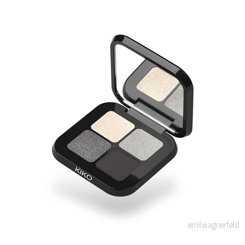 KIKO Milano Bright Quartet Eyeshadow Palette 04, Palett Med 4 Bakade Ögonskuggor För Torr Och Våt Användning 8059385013367