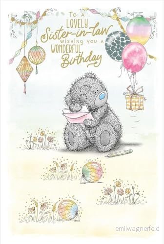 Me to You Tatty Teddy söt födelsedagskort för en härlig svägerska officiell samling 5059105269251