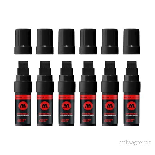 Molotow Masterpiece Coversall permanent markeringspenna (påfyllbar) 6 stycken signalsvart 460PI 15 mm 4250397631561