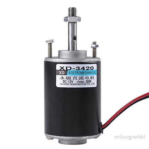 12V/24V Mini Permanent Magnet DC Motor, Motor High Speed Low Noise För DIY CW/CCW Control 3000/6000RPM(3000RPM(12V)) 736077854955