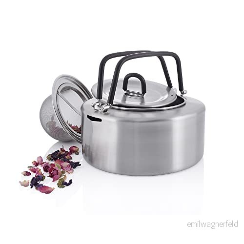 Tatonka tekanna 1,0 L vattenkokare i rostfritt stål med 1 liter volym inkluderar tesil (diameter 15 x 7 cm) 4013236401714