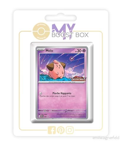 Mélo (Cleffa) SV037 Holo Myboost X Écarlate et Violet 03 Flammes Obsidiennes Box med 10 franska Pokémon kort 3701604928987