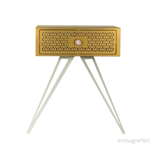 Arti & Mestieri Bord, transparent guld och vit marmor, 70 x 35P 80H 8052691672198