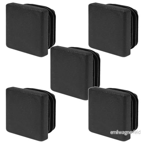 5x fyrkantigt rör inbäddat 15 x till 60 mm svart plast mjuk stol (60 mm) 3701260825699