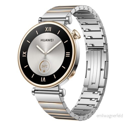 HUAWEI Watch GT 4 smartklocka för kvinnor upp till 14 dagars batteritid kompatibel med iOS och Android pulsmätning sportklocka, spO2 GPS 41 mm, silverversion, SV 6942103108228