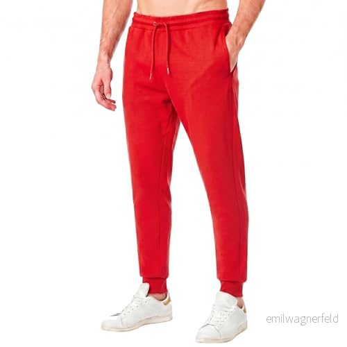 Ript Performance herr Essentials mjuk känsla myskläder mjukisbyxor joggingbyxor joggingbyxor, Röd, L 5050217330204