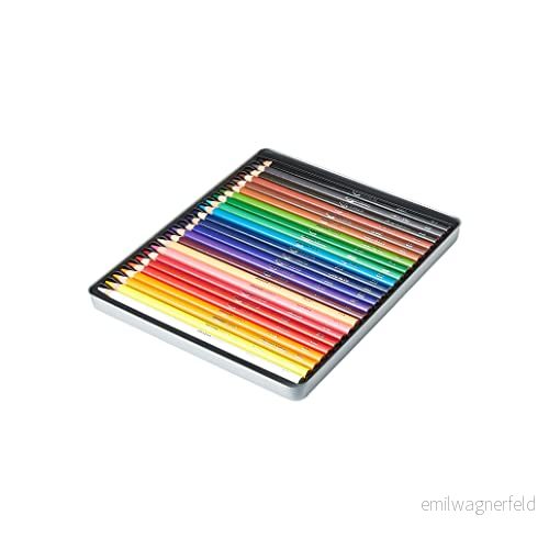 Amazon Basics färgpennor i tennlåda, 24 delar, assorterade färger 840095884181