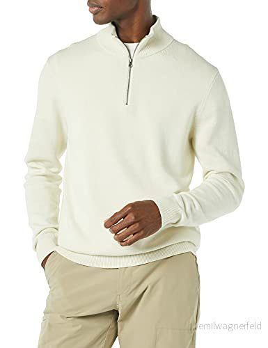 Amazon Essentials herr 100% bomull kvartsblixtlås, elfenben, X Large 195111584218