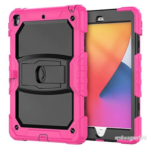 iPad 10,2 2019/iPad 8 2020 med stöd, hållbar, hybrid, chockig, resistent, silikonskydd för tre bordsskikt barn (blå + grön gul) 755985999886