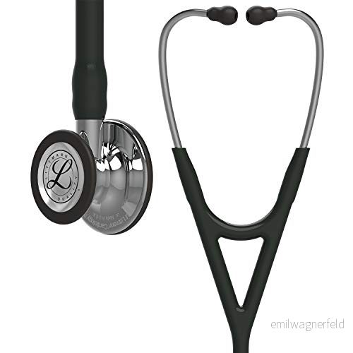 3M Littmann Cardiology IV Diagnostikstetoskop, bröststycke och stam med spegelblank finish, svart slang, headset i rostfritt stål, 67,5 cm, 6177 707387790264