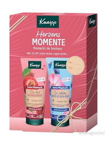 Kneipp Presentset hjärtstunder presentförpackning med 2 aromvårdduschar i originalstorlek från ge dina nära och kära närande stunder x 200 ml 4008233174310