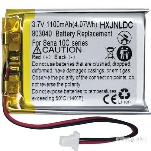 803040 3,7 v 1 100 mAh litiumjonbatteri ersättning för Sena 10C och Pro Motorcykelkamera Bluetooth hörlurar 717664364194
