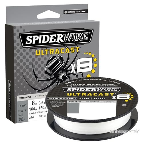 SpiderWire Superline Ultracast Braid, Invisibraid genomskinlig, 4,5 kg kg, 164 yd 150 m fiskelina 22021653164