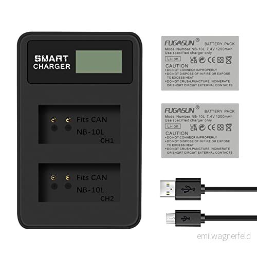 2 st 1200 mAh NB 10L NB10L batteri med LCD dubbel laddare batteriladdare för Canon G1X G15 G16 SX40HS SX50HS SX60HS SX40 SX50 SX60 HS kamera 726853791413