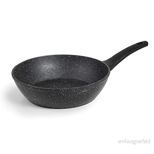 LACOR 26838 Honda stekpanna, Smidd aluminium, Lämplig för alla typer av kök inklusive induktion, Full miljövänlig, PFOA fri, Svart, Ø28cm 8414271268380