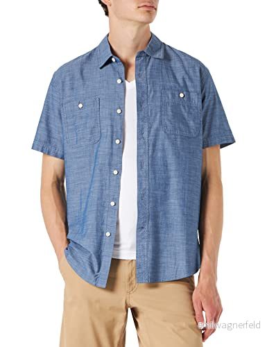 Amazon Essentials Men's Kortärmad Chambray skjorta, Rinse, S 193548304096