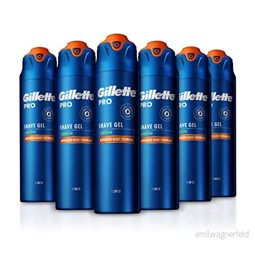 Gillette Pro rakgel för män känslig hud, 6 x 200 ml, återfuktar och lugnar huden 7702018603978